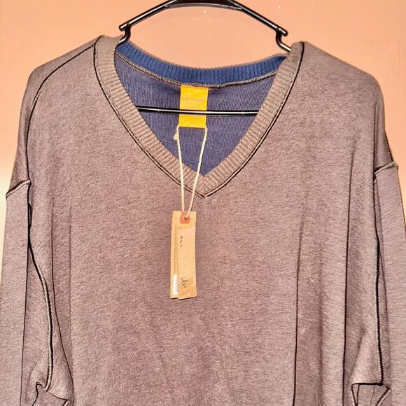 Tailor Vintage Men's Cotton V-Neck Sweater Brown NWT XXL - Picture 8 of 10